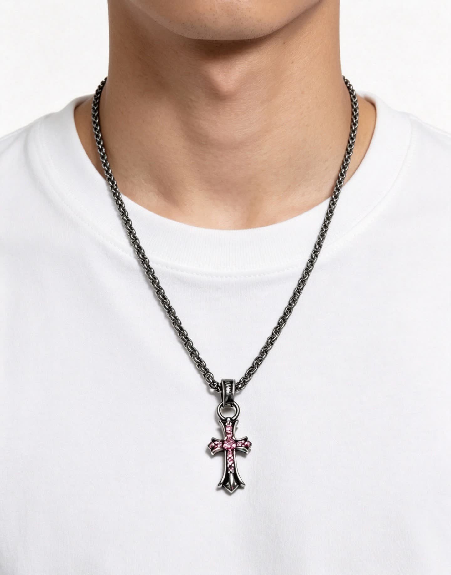 Chrome Hearts Bling Jewelry Cross Pendant Necklace